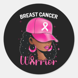 Breast Cancer Warrior Black Woman Breast Cancer Aw Classic Round Sticker