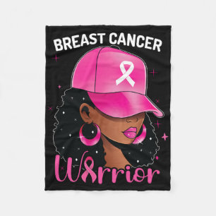 Breast Cancer Warrior Black Woman Breast Cancer Aw Fleece Blanket