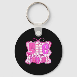 Breast Cancer Warrior Coquette Pink Ribbon She Is Keychain