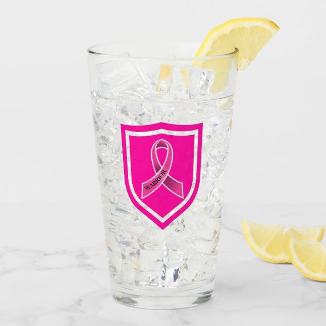 Breast Cancer Warrior  Glass (Back Ice)