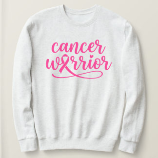 Breast Cancer Warrior Pink Awareness Ribbon Script Sweatshirt