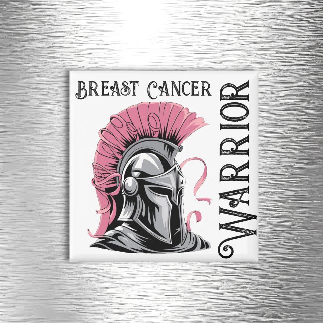 Breast Cancer Warrior Square Fridge Magnet (Creator Uploaded)