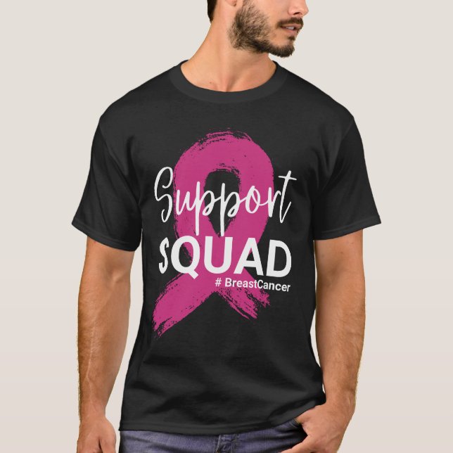 Breast Cancer Warrior Support Squad awareness T-Shirt (Front)