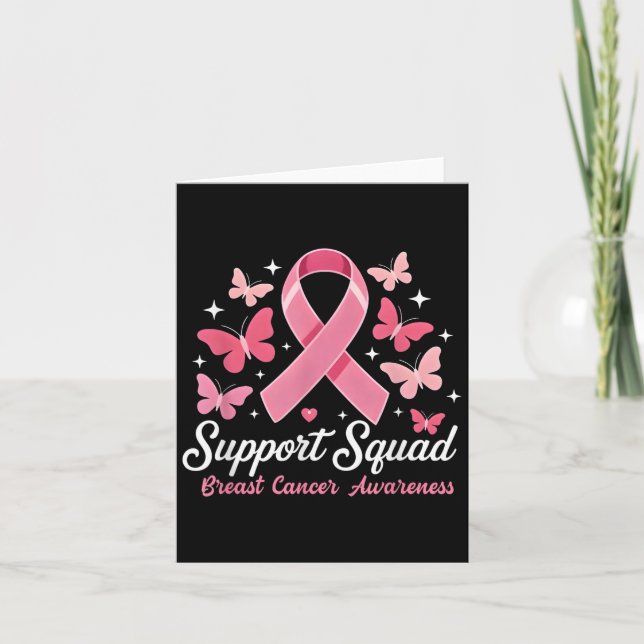 Breast Cancer Warrior Support Squad Breast Cancer  Card (Front)