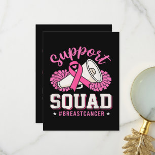 Breast Cancer Warrior Support Squad Pink Ribbon Thank You Card