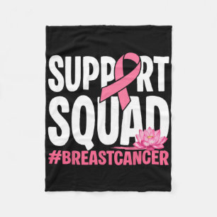 Breast Cancer Warrior Support Squad Pink Ribbon Wo Fleece Blanket
