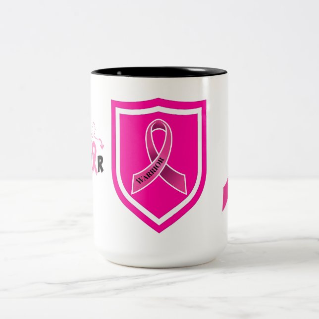 Breast Cancer Warrior  Two-Tone Coffee Mug (Center)