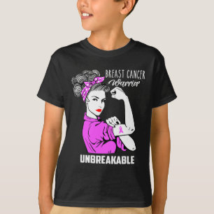 Breast Cancer Warrior Unbreakable Awareness Gift  T-Shirt