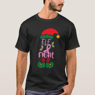 Breast Cancer Warriors ELF Christmas PAJAMAS FOR W T-Shirt
