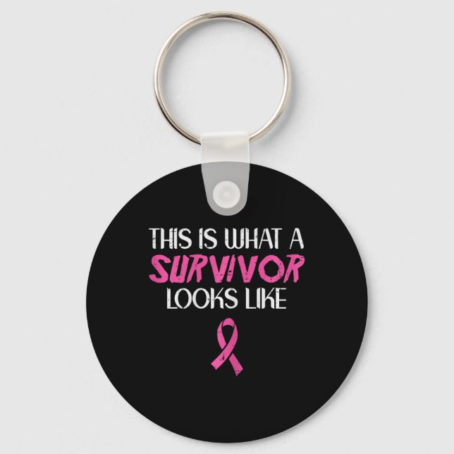 Breast Cancer What Survivor Look Like Awareness Ri Keychain (Front)