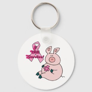 breast cancer will survive pig keychain