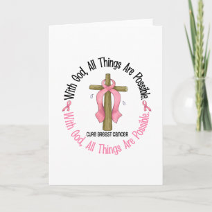 Breast Cancer WITH GOD CROSS 1 Card