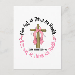 Breast Cancer WITH GOD CROSS 1 Postcard