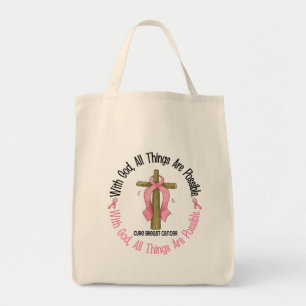 Breast Cancer WITH GOD CROSS 1 Tote Bag