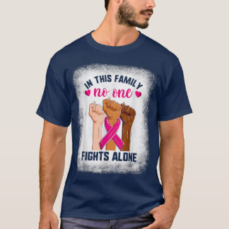 Breast Cancer Women, Nobody Fights Alone Pink Rib T-Shirt