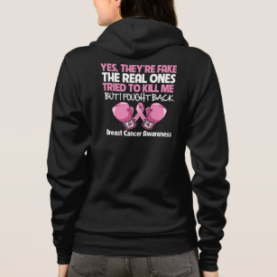 Breast Cancer Yes Theyre Fake I Fought Back Hoodie