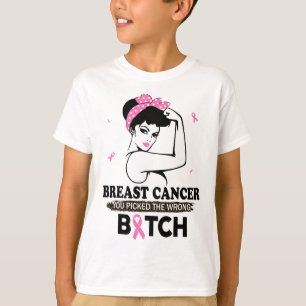 Breast Cancer You Picked The Wrong Funny Gifts  T-Shirt