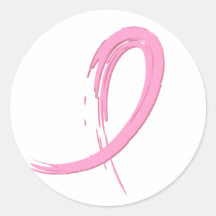 Breast Cancer's Pink Ribbon A4 Classic Round Sticker