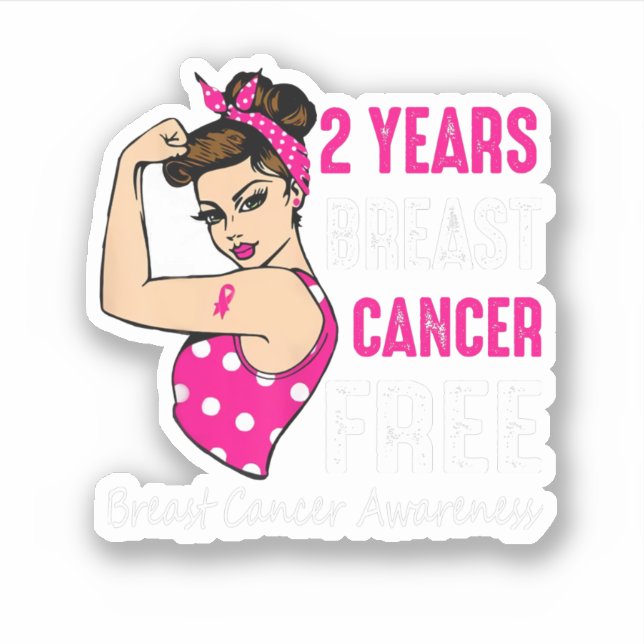 Breast Cancerversary 2 Year Riveter Ribbon Breast  (Front)