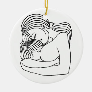 Breast-feeding Ceramic Ornament