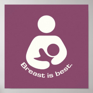 Breast Is Best Icon - Mauve Poster