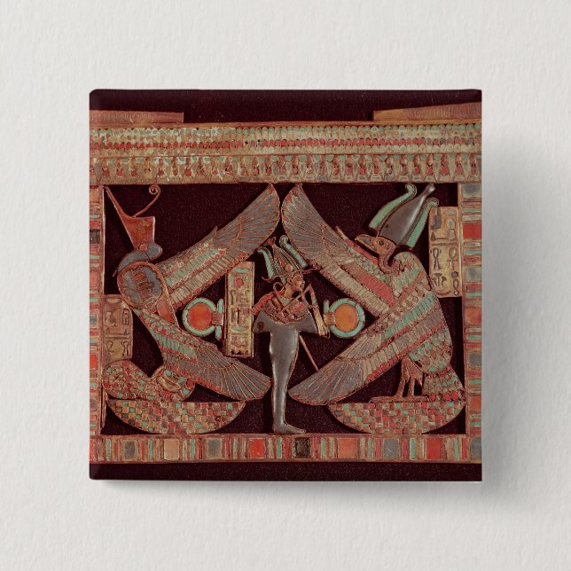 Breast plate depicting Osiris, god of 2 Inch Square Button (Front)