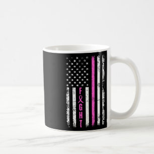 Breast Survivor American Flag Breast Cancer Awaren Coffee Mug