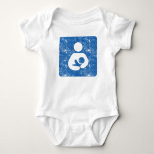 Breastfeeding Icon Letterpress Style Texture Baby Bodysuit