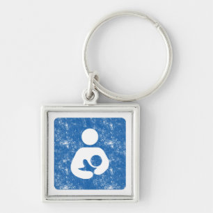Breastfeeding Icon Letterpress Style Texture Keychain