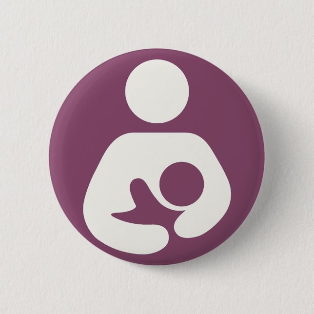 Breastfeeding Icon - Mauve 2 Inch Round Button (Front)