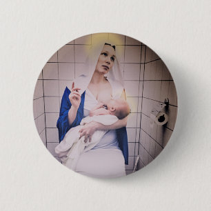 Breastfeeding Mary 2 Inch Round Button