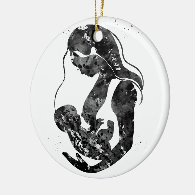 Breastfeeding mother ceramic ornament (Left)
