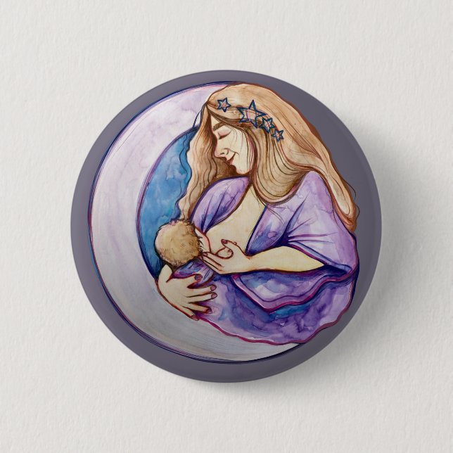 Breastfeeding Mother Newborn Breastfed Mothering   2 Inch Round Button (Front)