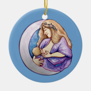 Breastfeeding Mother Newborn Breastfed Mothering   Ceramic Ornament