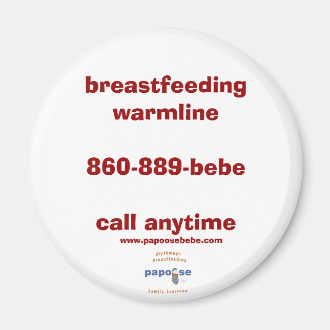 breastfeeding warmline magnets (Front)