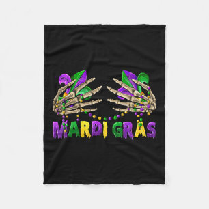 Breasthirt Mardi Gras 2025 Shirt Funny Beads Outli Fleece Blanket