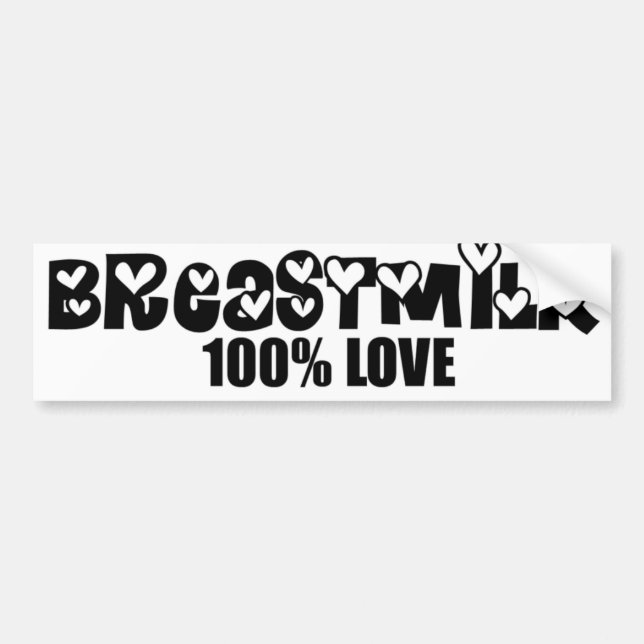 Breastmilk = 100% Love Family Bumper Sticker (Front)