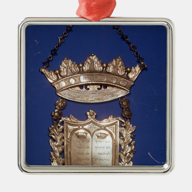 Breastplate or Shield for Torah Scroll Metal Ornament (Front)