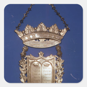 Breastplate or Shield for Torah Scroll Square Sticker