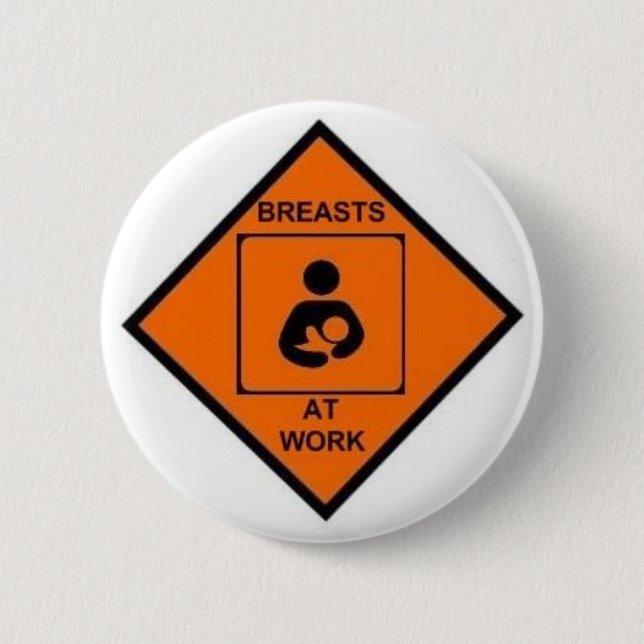 breasts at work 2 inch round button (Front)