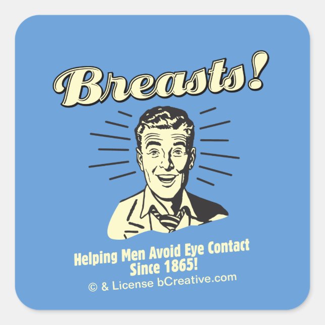 Breasts: Helping Avoid Eye Contact Square Sticker (Front)