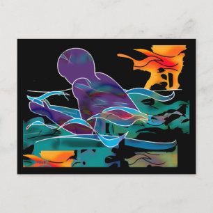 Breaststroke Cutout Postcard