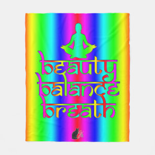 Breath Balance Beauty Rainbow Intentions Fleece Blanket