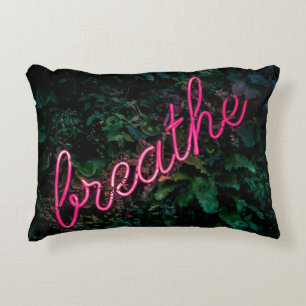 Breath Curved Word Art Street 3D Art Vintage Signa Accent Pillow