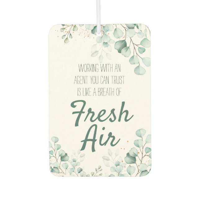 Breath of Fresh Air Real Estate Pop By Gift Air Freshener (Front)