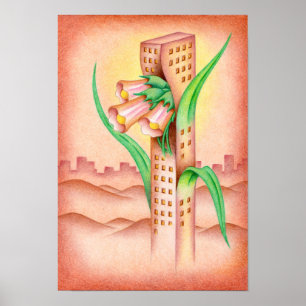 Breath of life lights up the skyscrapers. poster