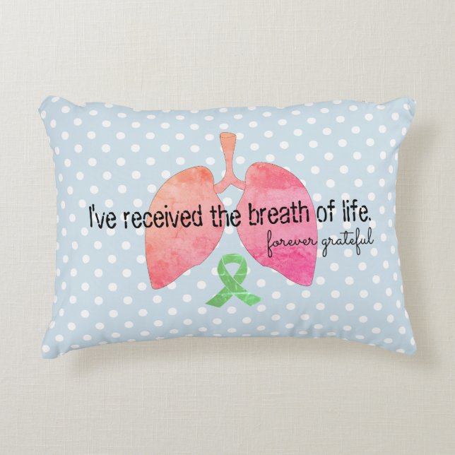 Breath of Life Lung Transplant Accent Pillow (Front)