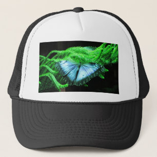 Breath Taking Iridescent Blue Butterfly Trucker Hat