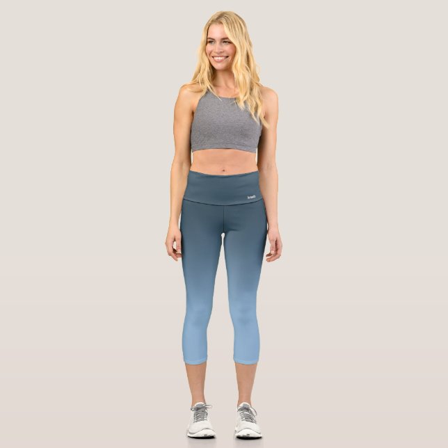 Breath_Zone Blu Gradient Capri Leggings (Front)