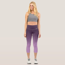 Breath_Zone Purple Gradient Capri Leggings